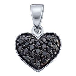 10KT White Gold 0.24CTW DIAMOND HEART PENDANT