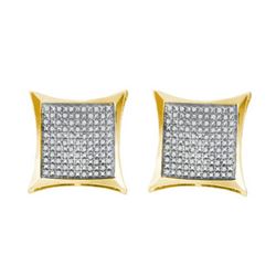 925 Sterling Silver Yellow 0.35CTW DIAMOND MICRO PAVE E