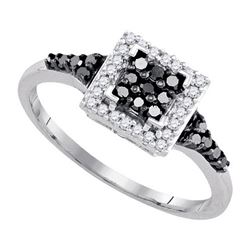 925 Sterling Silver White 0.30CTW DIAMOND FASHION RING