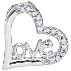 10KT White Gold 0.05CTW DIAMOND MICRO-PAVE PENDANT