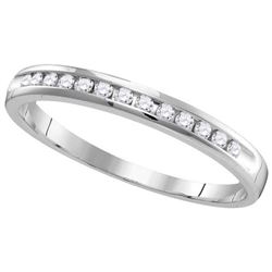 14KT White Gold 0.16CTW DIAMOND MACHINE SET BAND