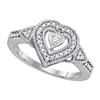 Image 1 : 925 Sterling Silver White 0.13CT DIAMOND FASHION RING