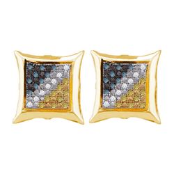 925 Sterling Silver Yellow 0.15CTW DIAMOND MICRO PAVE E