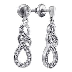 925 Sterling Silver White 0.12CT DIAMOND FASHION EARRIN