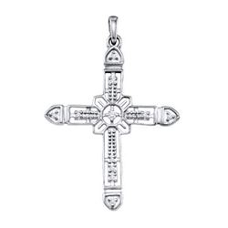 925 Sterling Silver White 0.07CTW DIAMOND CROSS PENDANT