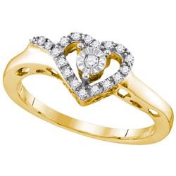 Yellow-tone Sterling Silver Womens Round Natural Diamon