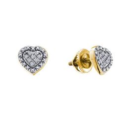 925 Sterling Silver Yellow 0.05CT DIAMOND HEART EARRING