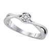 Image 1 : 925 Sterling Silver White 0.07CTW DIAMOND FASHION RING
