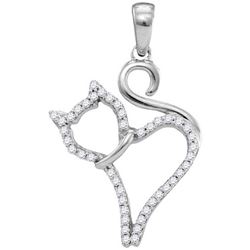 10KT White Gold 0.15CTW DIAMOND FASHION PENDANT