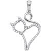 Image 1 : 10KT White Gold 0.15CTW DIAMOND FASHION PENDANT