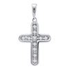 Image 1 : 10KT White Gold 0.10CTW DIAMOND CROSS PENDANT