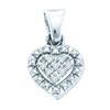 Image 1 : 925 Sterling Silver White 0.03CTW DIAMOND HEART PENDANT
