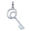 Image 1 : 10KT White Gold 0.08CTW DIAMOND KEY PENDANT