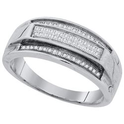 925 Sterling Silver White 0.19CT DIAMOND MICRO-PAVE MEN