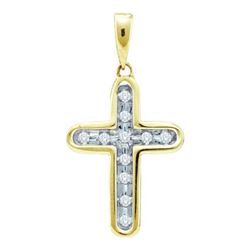 10KT Yellow Gold 0.10CTW DIAMOND CROSS PENDANT