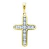 Image 1 : 10KT Yellow Gold 0.10CTW DIAMOND CROSS PENDANT