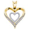 Image 1 : 925 Sterling Silver Yellow 0.10CTW DIAMOND HEART PENDAN
