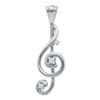 Image 1 : 14K White-gold 0.05CTW DIAMOND FASHION PENDANT