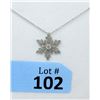 Image 1 : Diamond Studded Sterling Silver Snowflake Necklace