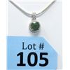 Image 1 : Emerald & Diamond Sterling Silver Pendant