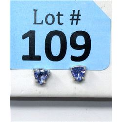 New Tanzanite Sterling Silver Stud Earrings