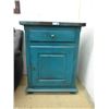 Image 1 : Blue Wood 1 Door Cabinet with Drawer