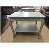 Image 1 : Pewter Coloured Wood End Table with Shelf