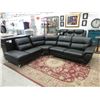 Image 1 : New Black Bonded Leather Curved Sectional