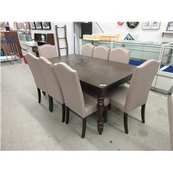 Dining Table with 8 Upholstered Dining Chairs