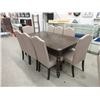 Image 1 : Dining Table with 8 Upholstered Dining Chairs