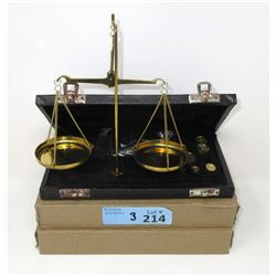 3 New Brass Jeweler's Scales in Fitted Cases