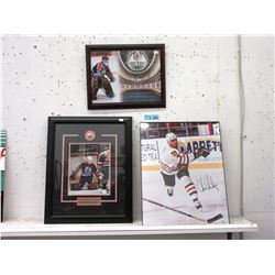 3 Autographed Hockey Photos - 2 with Certificates