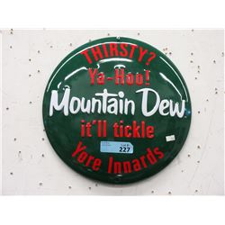 16" Embossed Metal Mountain Dew Sign