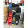 Image 1 : Large Assortment of Totes, Bins & Waste Baskets