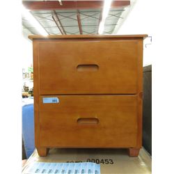 New Brown 2 Drawer Wood Nightstand