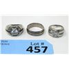 Image 1 : 3 Large Estate Sterling Silver Rings