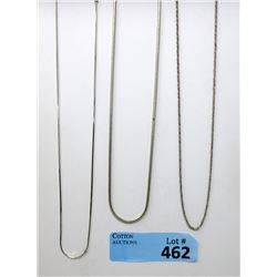 3 Sterling Silver Neck Chains