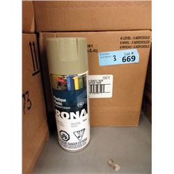 3 Cases of Rona Plastic Spray Paint - Taupe