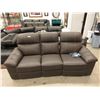 Image 1 : New Brown Leather Power Reclining Sofa