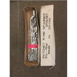 New 3/8" to 5/16" Ratchet Ring Spanner Set