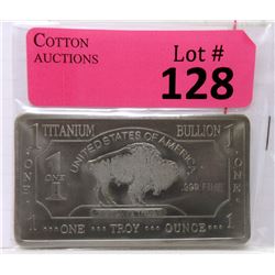 1 Oz. USA Mint .999 Fine Titanium Buffalo Bar