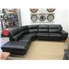 Image 1 : New Black Bonded Leather Curved Sectional