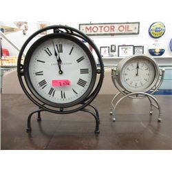 2 New Free Standing Metal Clocks