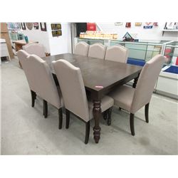 Dining Table with 8 Upholstered Dining Chairs