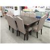 Image 1 : Dining Table with 8 Upholstered Dining Chairs