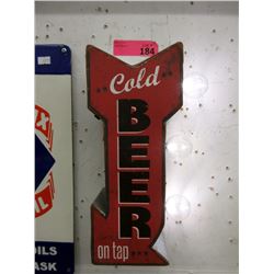 New Illuminated Cold Beer Metal Sign