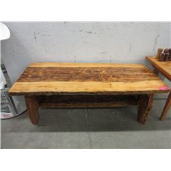 Handcrafted Live Edge Pine Coffee Table / Bench