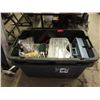 Image 1 : 2 Large Rolling Tool Bins with Lids & Contents