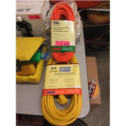 One 50 Foot and One 20 Foot Extension Cord - New