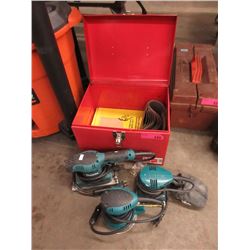 3 Makita Palm Sanders with New Sand Paper